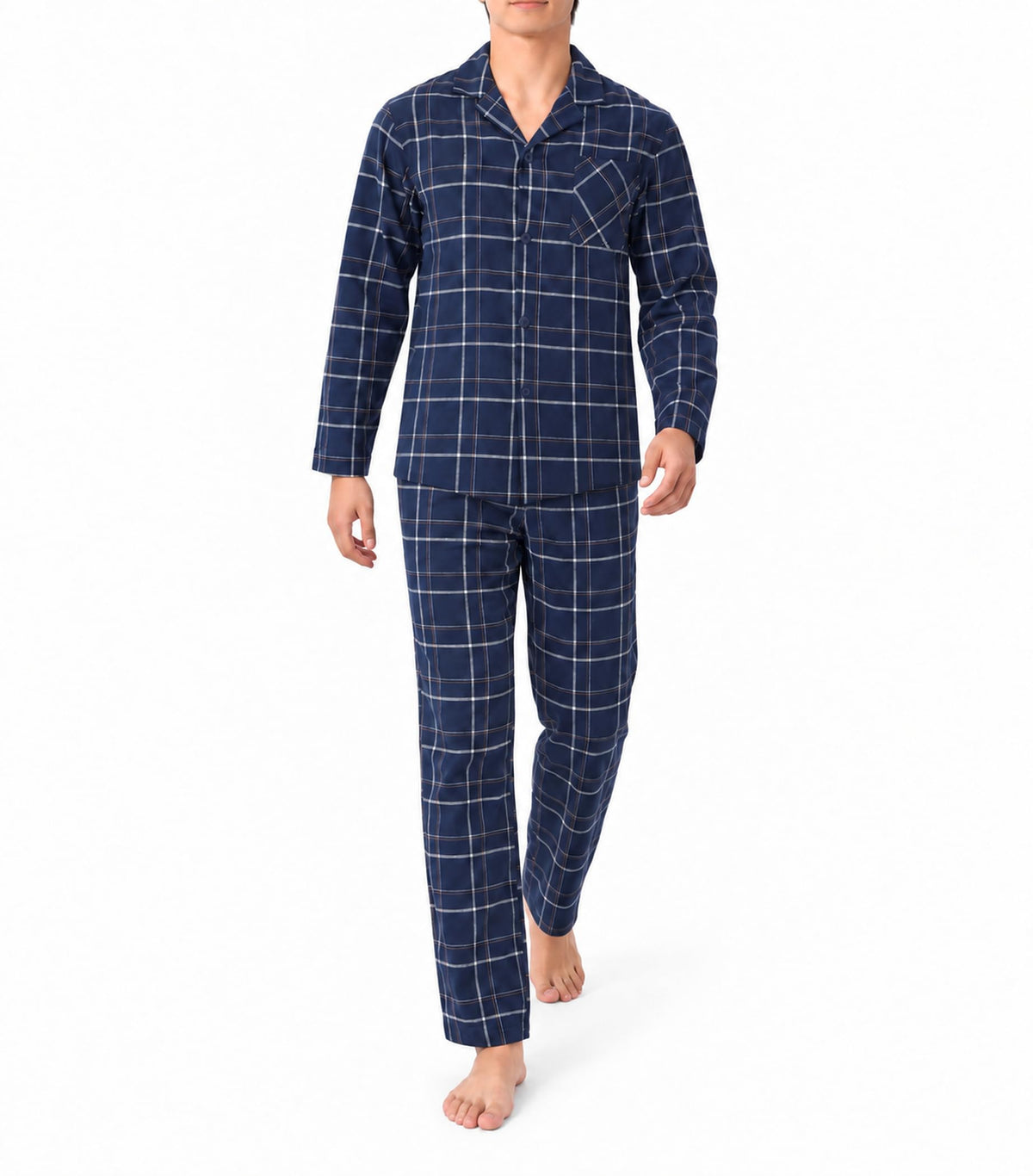 DAVID ARCHY Mens Pajamas Set Flannel Pjs Sets Cotton Pajamas for Men
