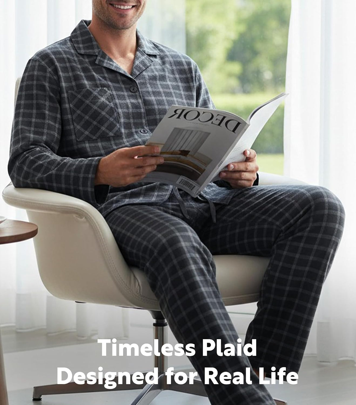 DAVID ARCHY Mens Pajamas Set Flannel Pjs Sets Cotton Pajamas for Men
