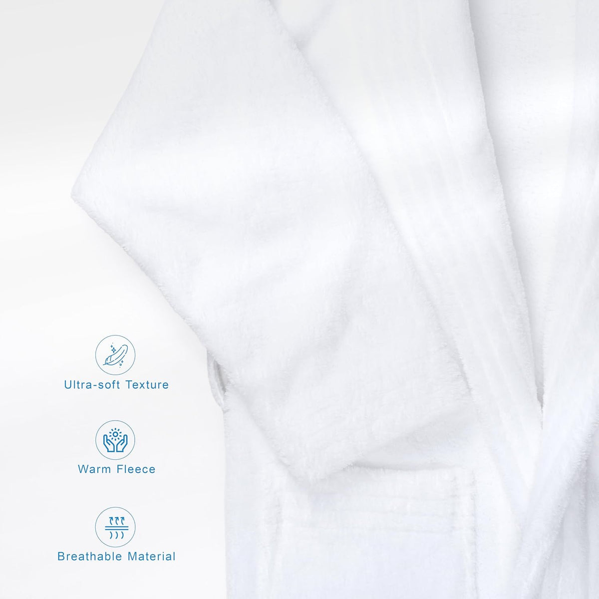 American Soft Linen Luxury Men’s Fleece Bathrobe Soft Warm Lightweight Plush Robe for Men Cozy Absorbent Spa Hotel Quality