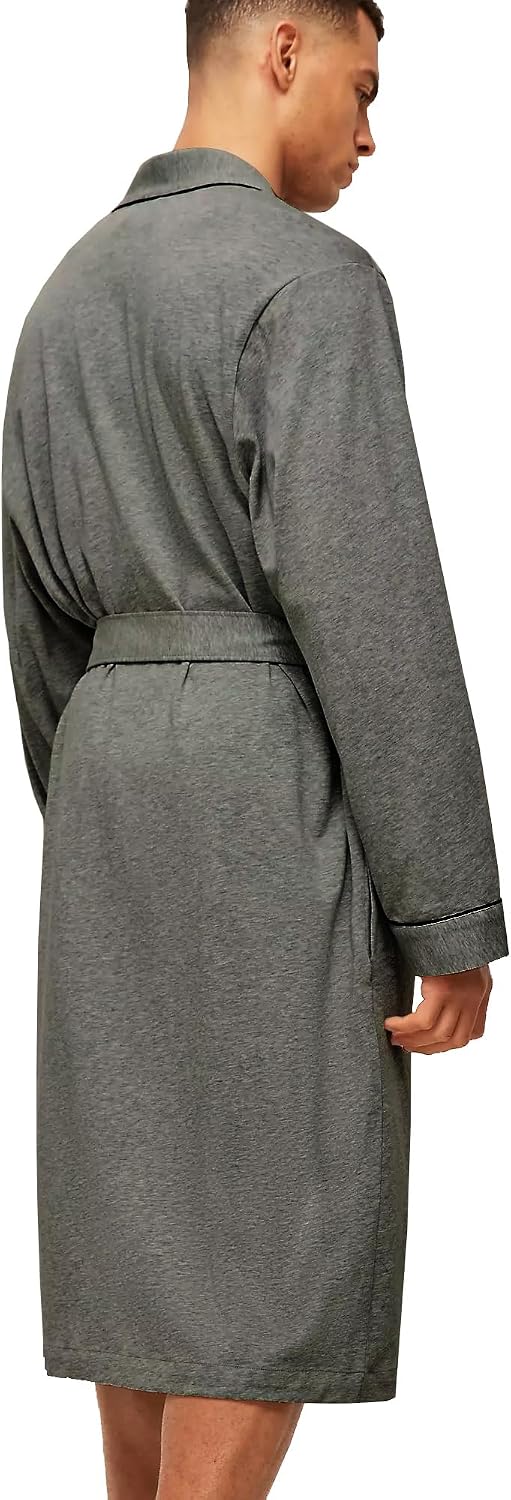 HOLOVE Men's Cotton Lightweight Robes Shower Spa Kimono Bathrobe