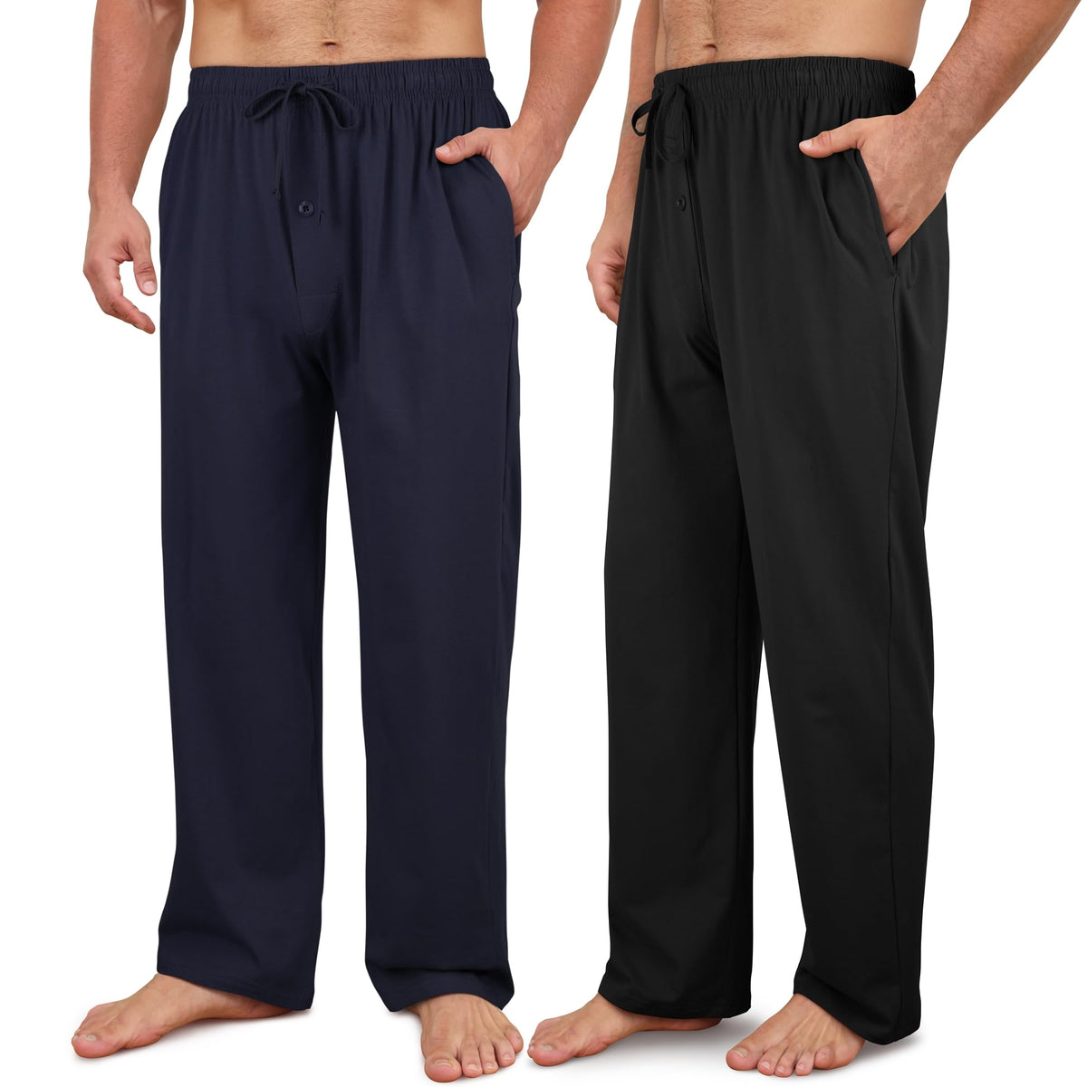 Men's Cotton Pajama Pants Soft Pjs Bottoms Lounge Sleepwear