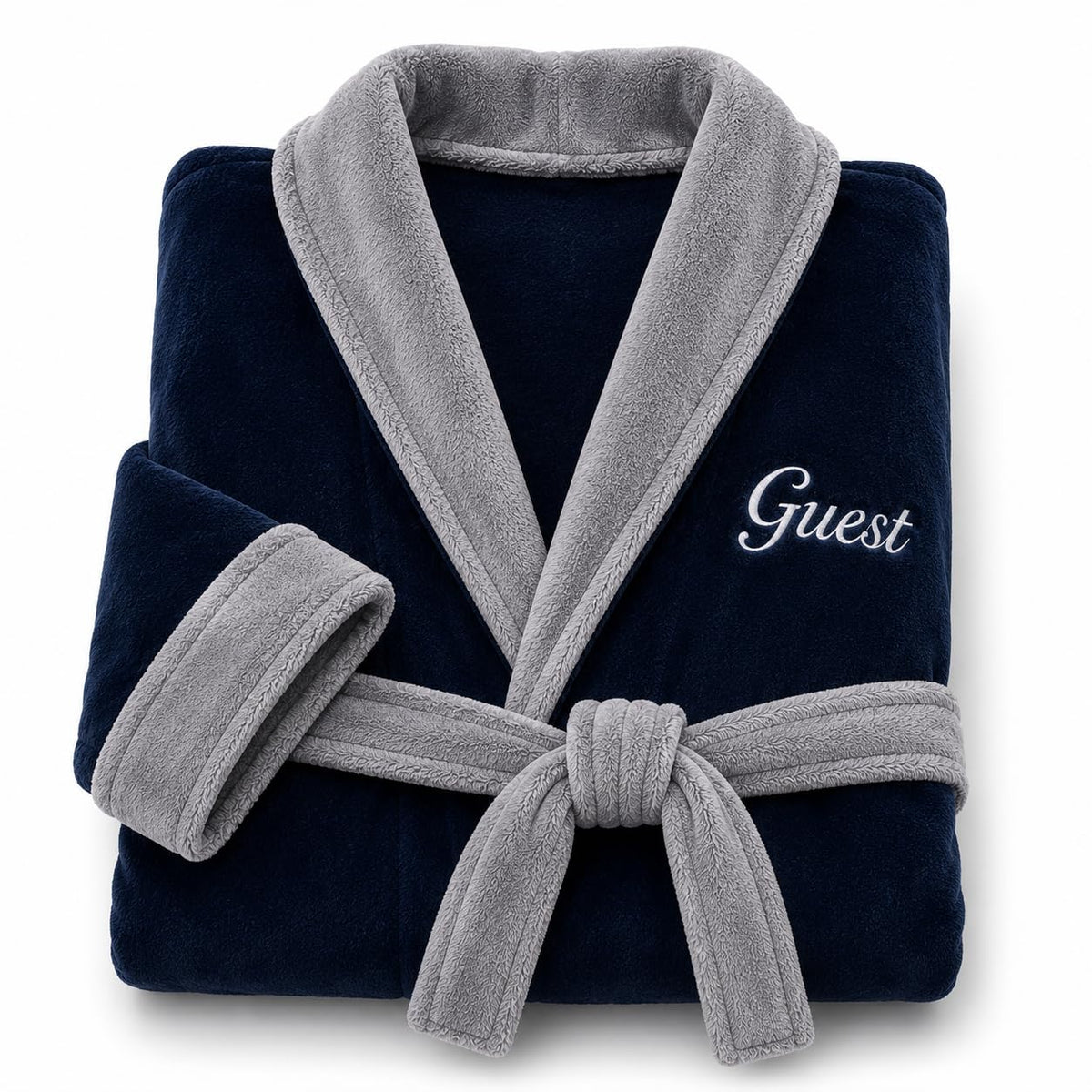 Lotus Linen Personalized Men's Plush Robe - Luxury Hooded Fleece Bathrobe with Custom Embroidery
