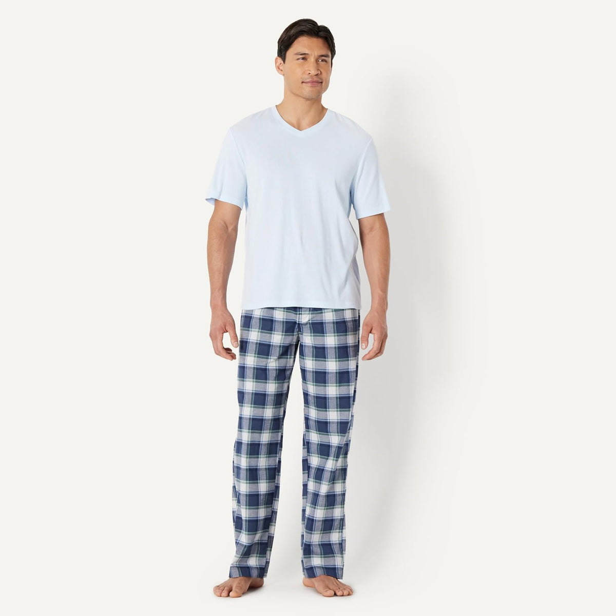 Amazon Essentials Men's Cotton Poplin Straight-Fit Pajama Pants with Pockets, Elastic Waist, Drawstring