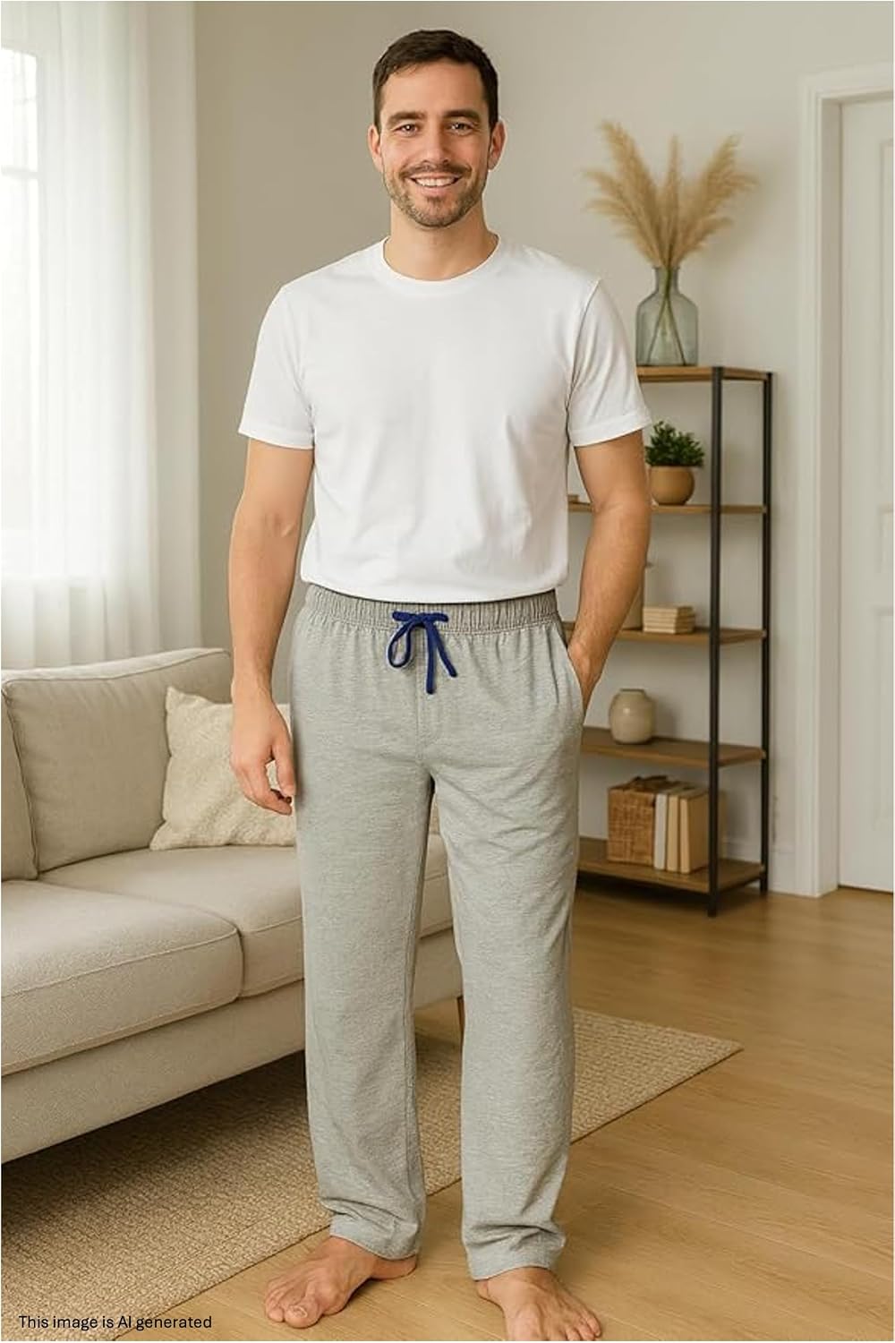 Hanes Men's Solid Knit Sleep Pant With Pockets and Drawstring