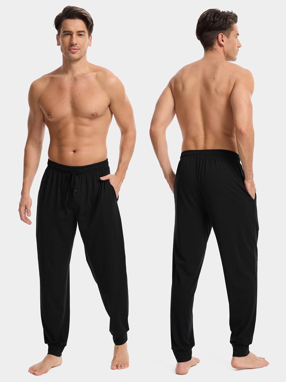 3 Pack Mens Pajama Pants Cotton Jogger Pjs Lightweight Lounge Pant
