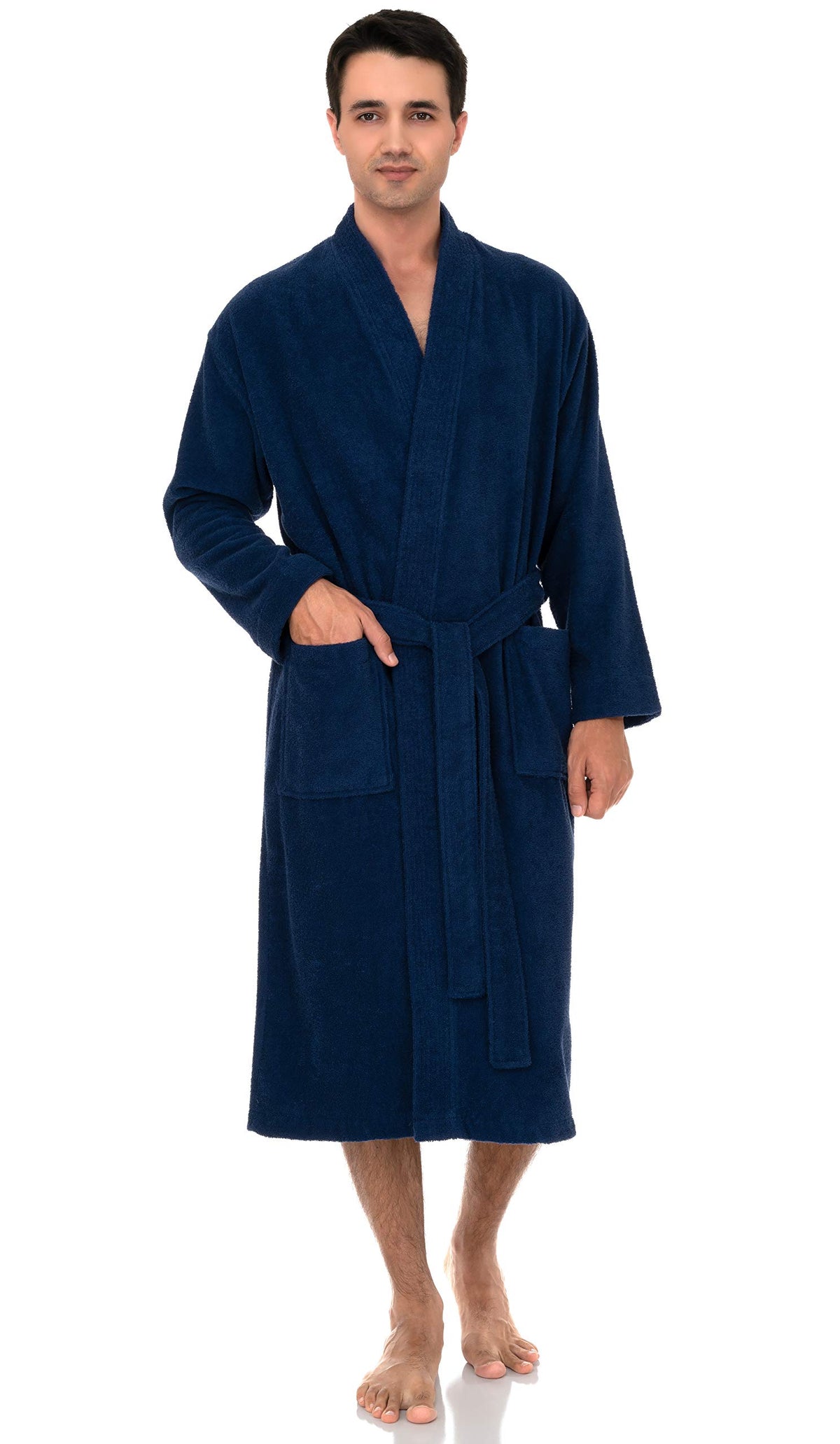 TowelSelections Mens Robe 100% Cotton Terry Cloth Shower Bathrobe Spa Towel Bath Robes for Men