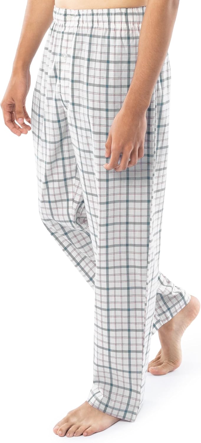Fruit of the Loom Men's Long Sleeve Broadcloth Pajama Set