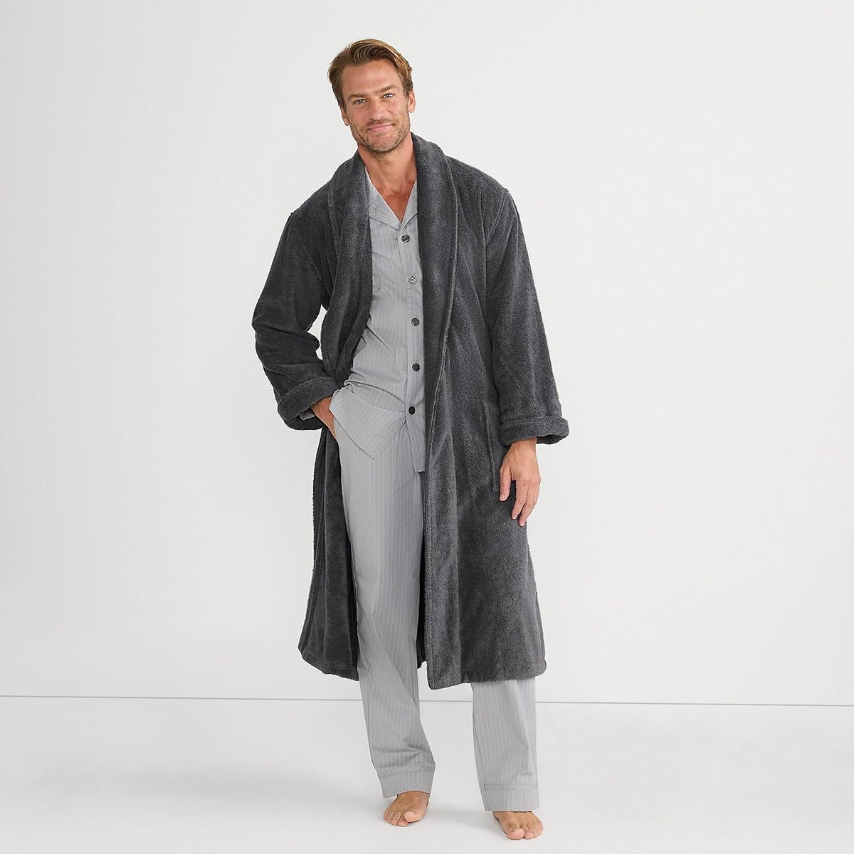 Lands' End Men's Calf Length Terry Robe