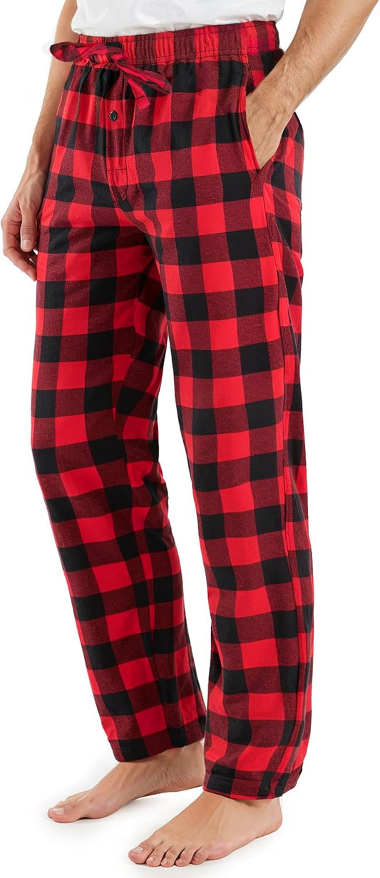 100% Soft Cotton Men Flannel Pajama Pants with Pockets
