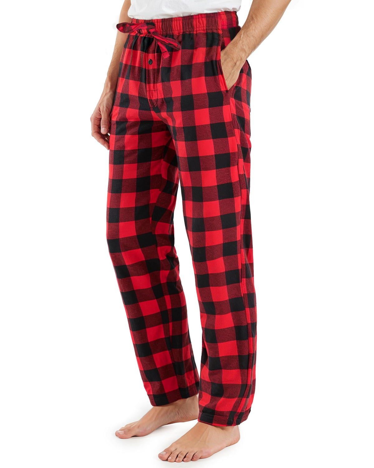 100% Soft Cotton Men Flannel Pajama Pants with Pockets