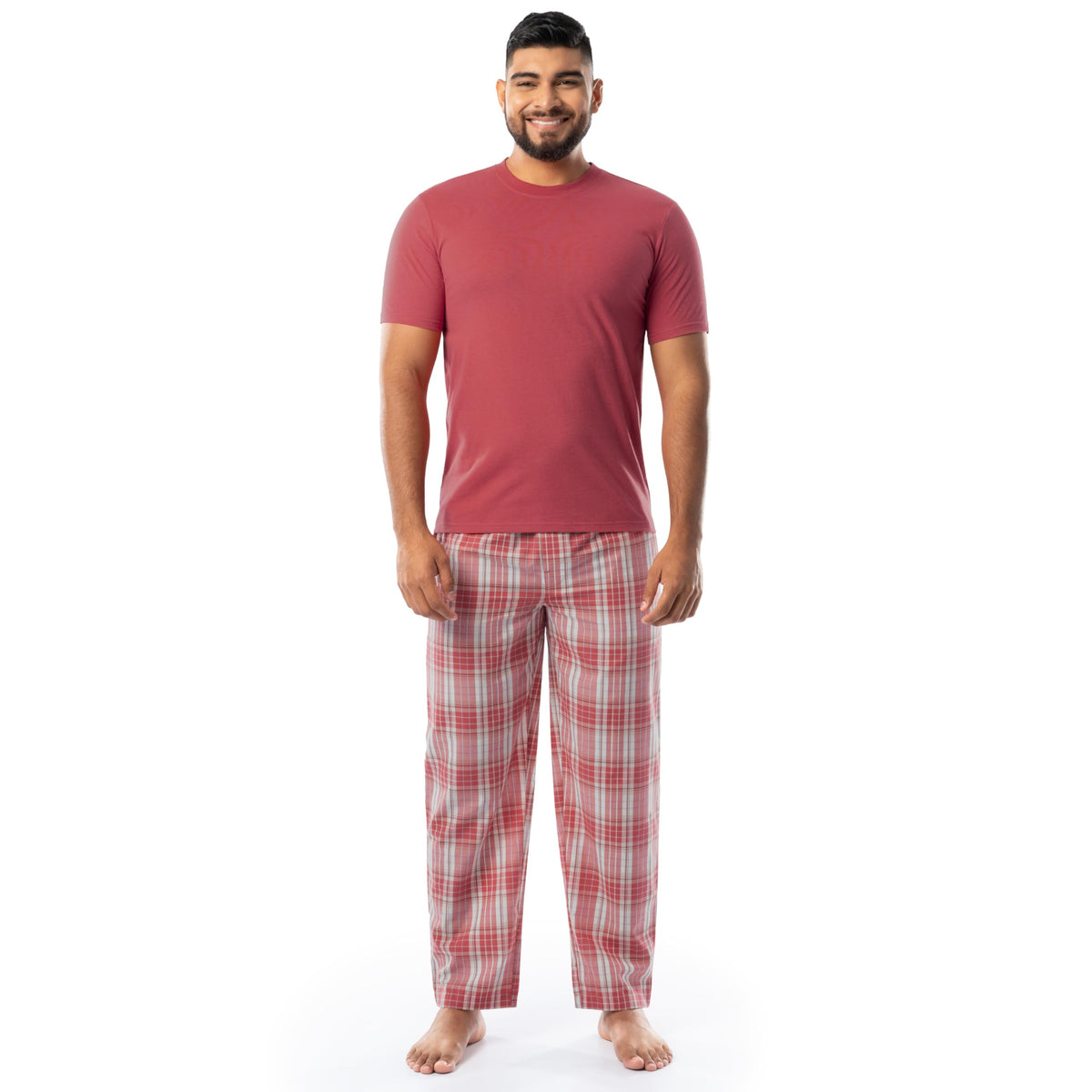 IZOD Men's Short Sleeve Jersey Top and Printed Pants Pajama Sleep Set