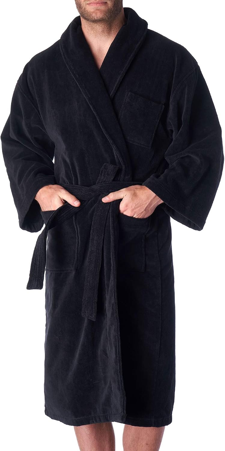 Alpine Swiss Pure Cotton Mens Terry Cloth Bathrobe Super Absorbent Spa Robe
