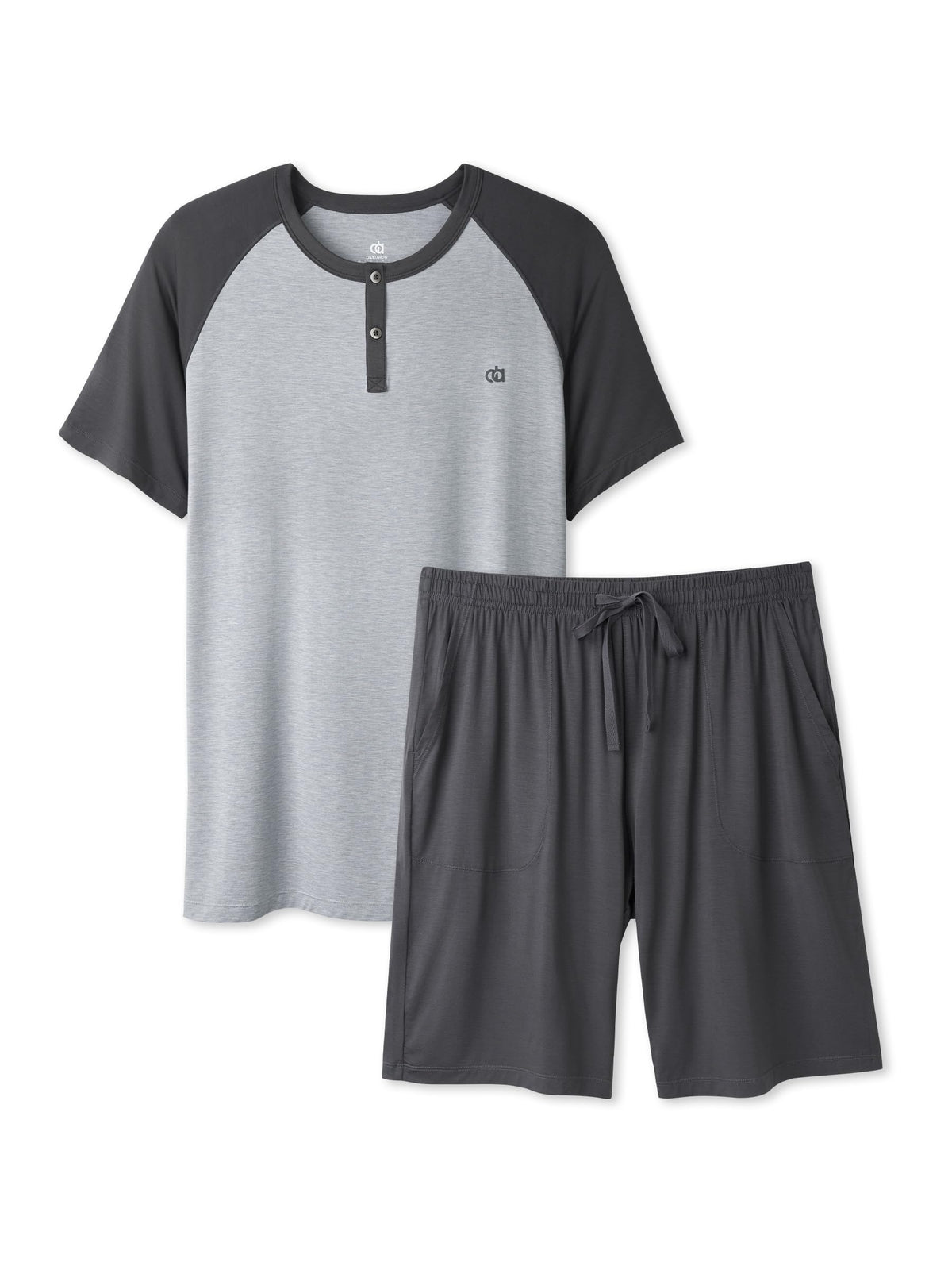 DAVID ARCHY Men's Bamboo Rayon Cooling Pajama Set, T-Shirt and Shorts