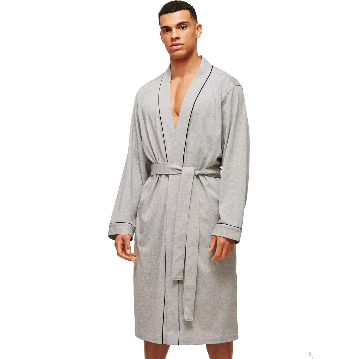 HOLOVE Men's Cotton Lightweight Robes Shower Spa Kimono Bathrobe