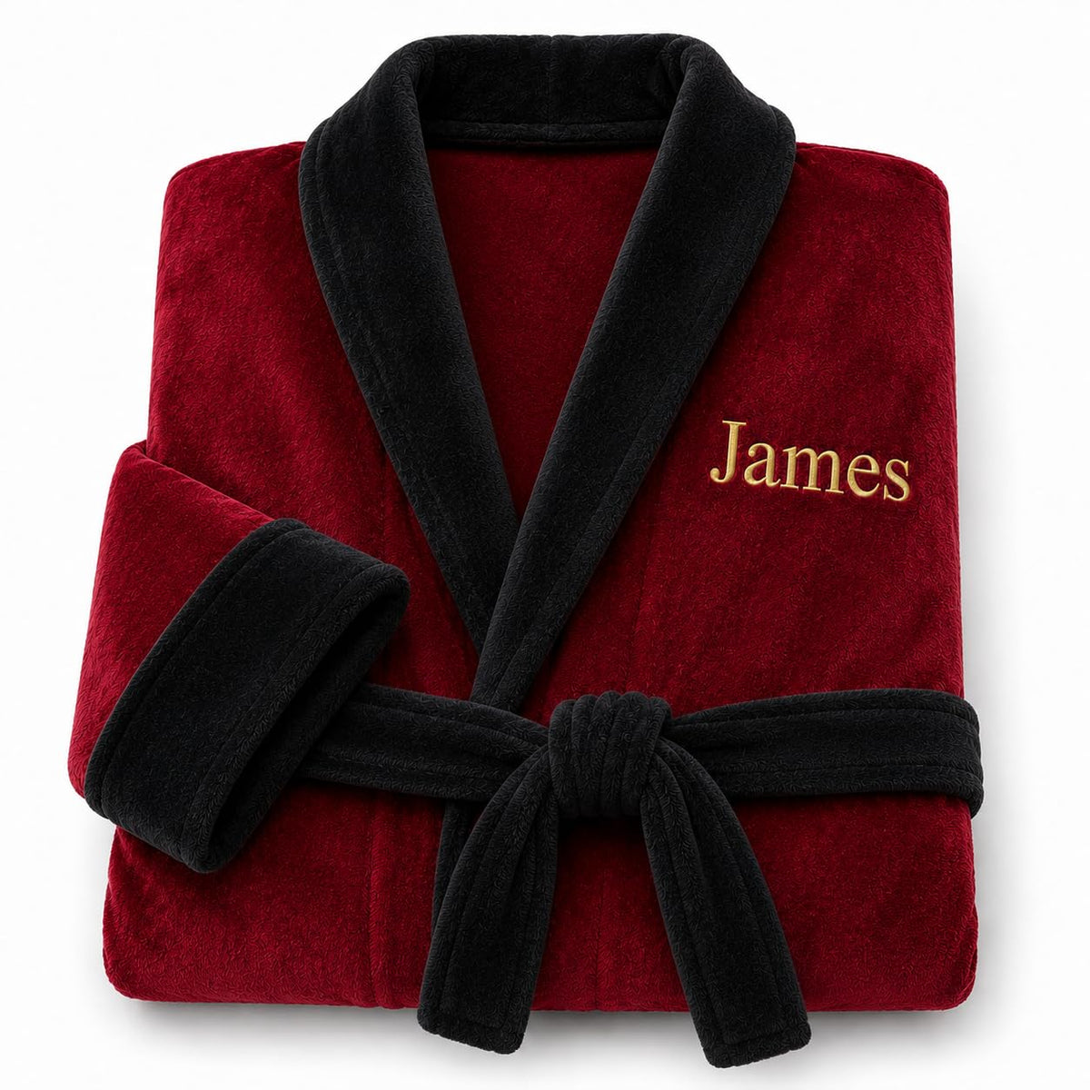 Lotus Linen Personalized Men's Plush Robe - Luxury Hooded Fleece Bathrobe with Custom Embroidery