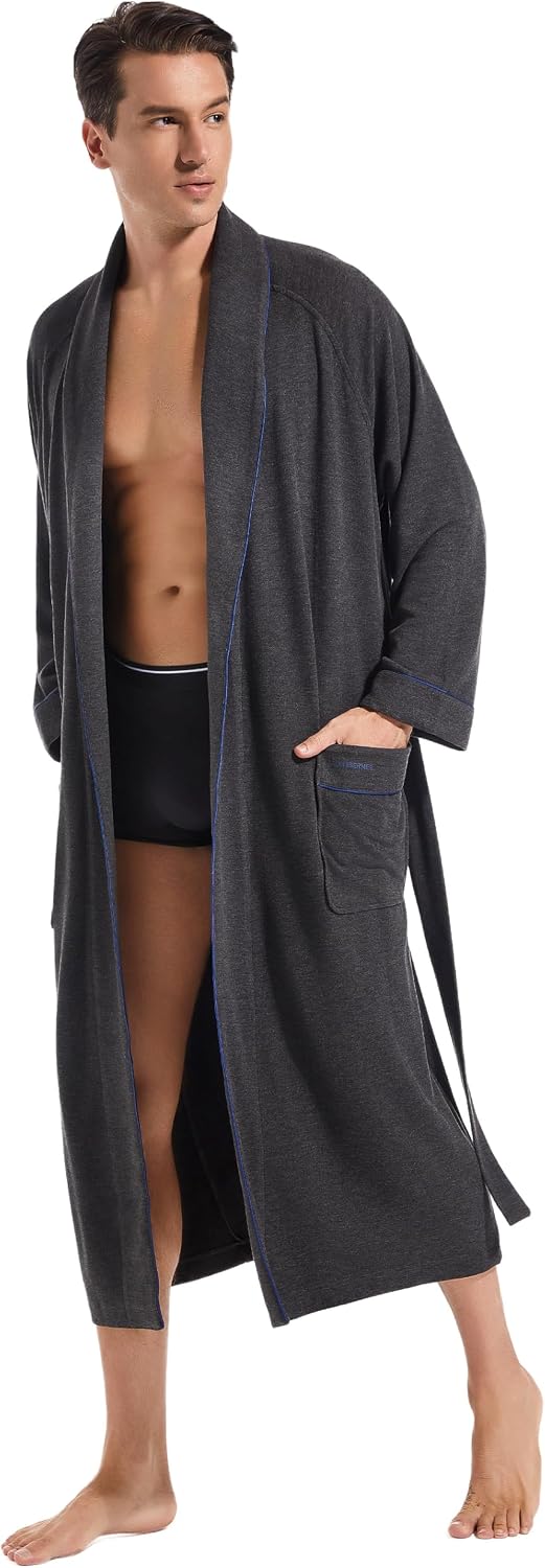 SlumberMee Luxurious Mens Robe, Year-round Shawl Collar Bathrobe for Men