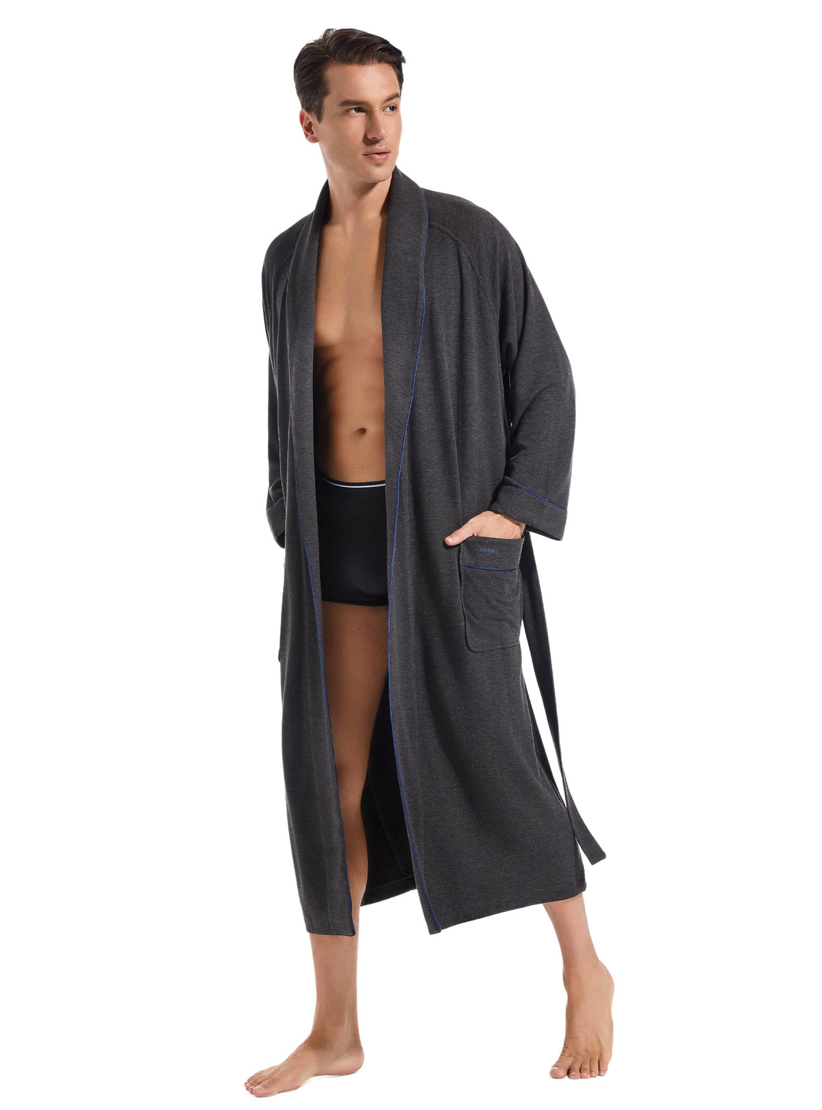 SlumberMee Luxurious Mens Robe, Year-round Shawl Collar Bathrobe for Men