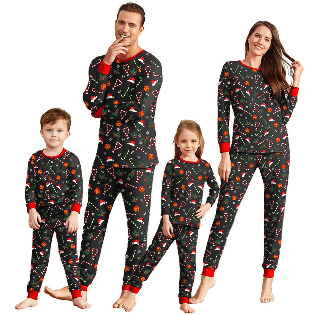 IFFEI Family Christmas Pajamas Matching Sets with Festive Tops and Pockets