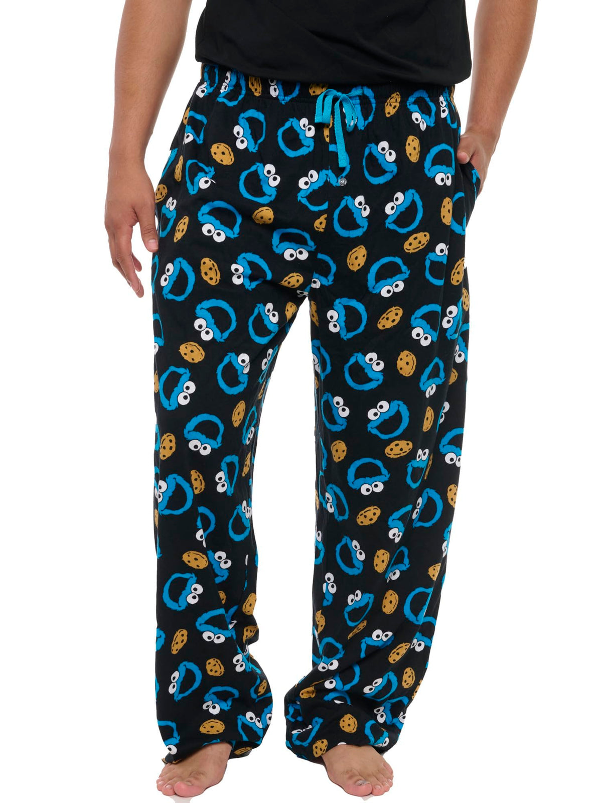 Sesame Street Mens Cookie Monster Lounge Pants AOP Pajama Bottoms