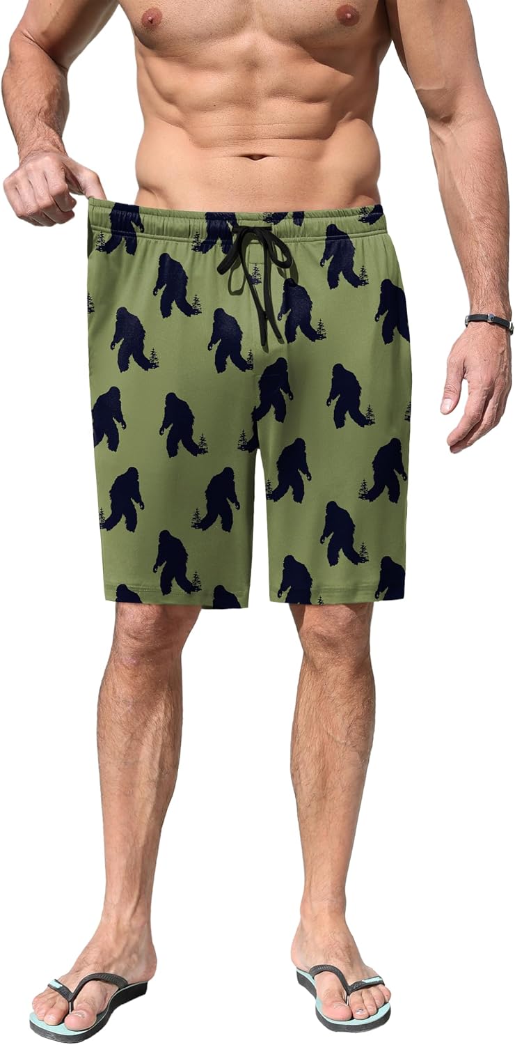 Ekouaer Men's Pajama Shorts Soft Sleepwear Bottoms Pj Shorts with Pocket