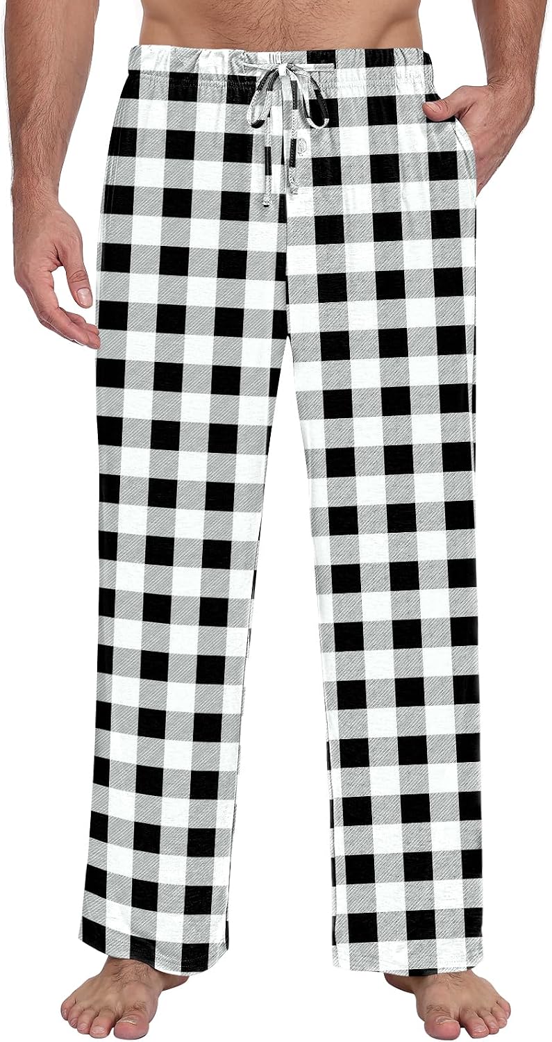 Men's Pajama Pants Soft Lounge Casual Pj Bottoms with Pockets
