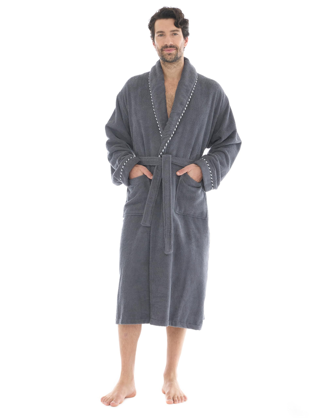 Luxurious Men's Robe, 100% Turkish Cotton, Bathrobe Men, Long Spa Robe
