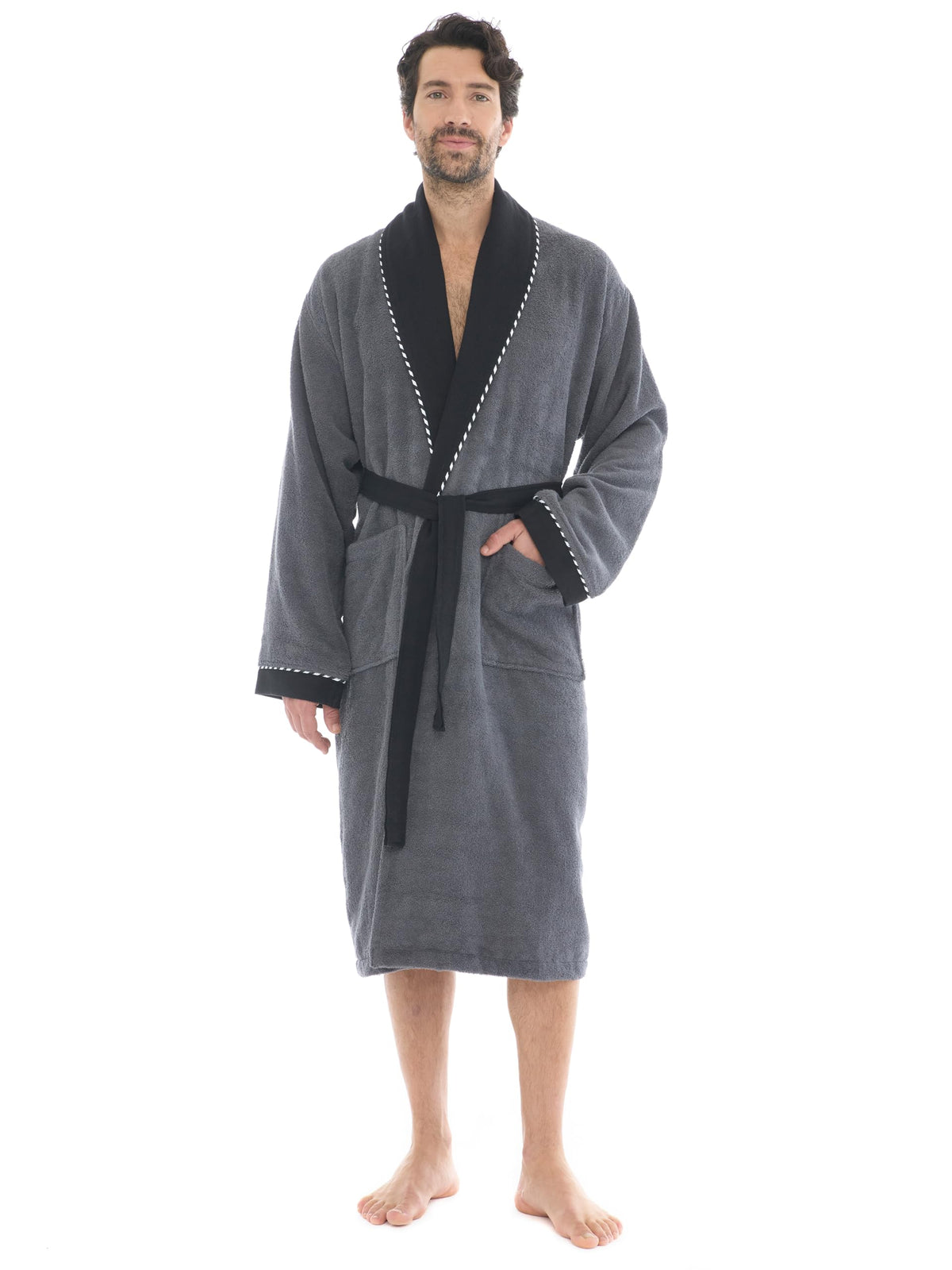 Luxurious Men's Robe, 100% Turkish Cotton, Bathrobe Men, Long Spa Robe