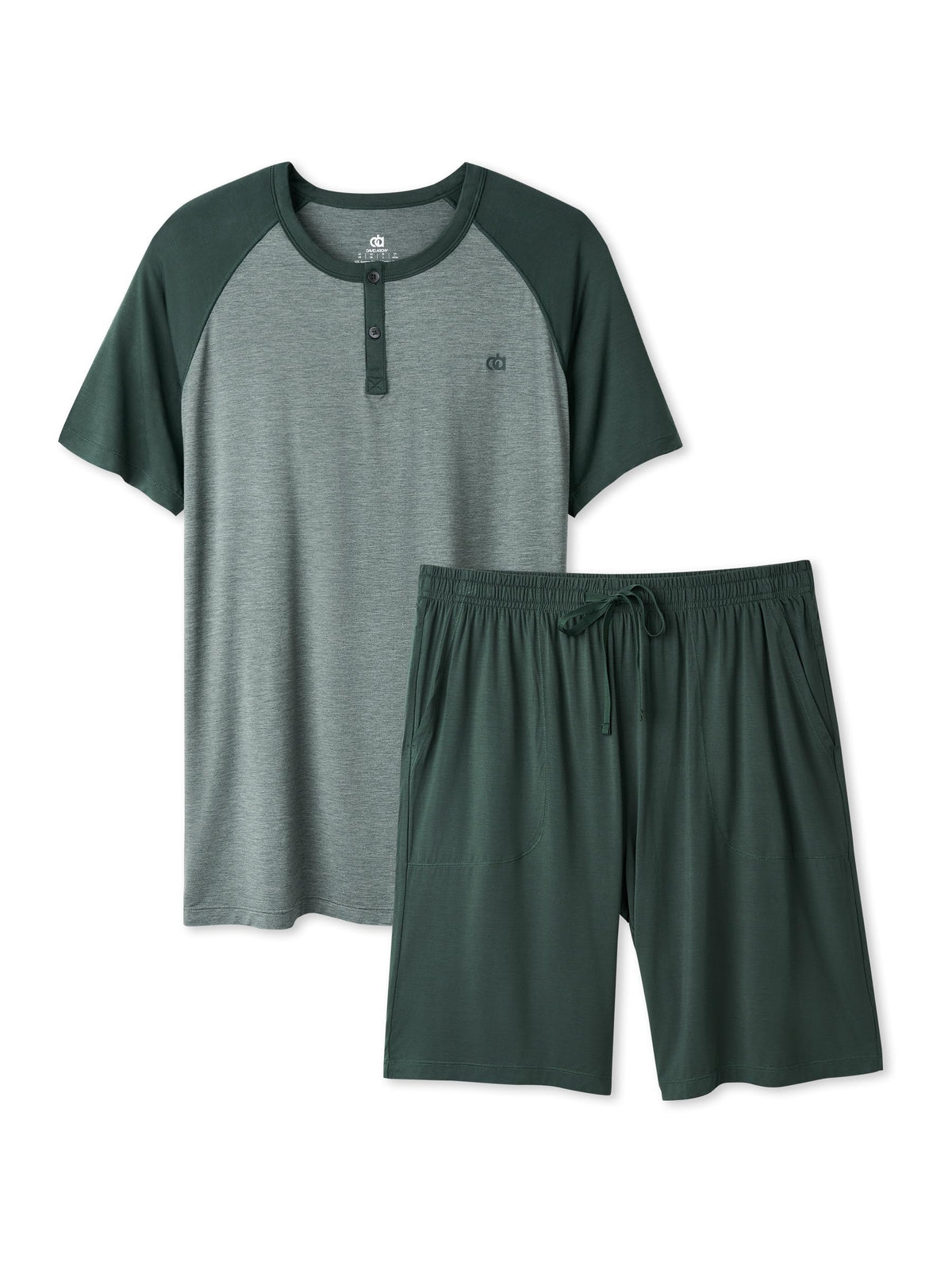 DAVID ARCHY Men's Bamboo Rayon Cooling Pajama Set, T-Shirt and Shorts