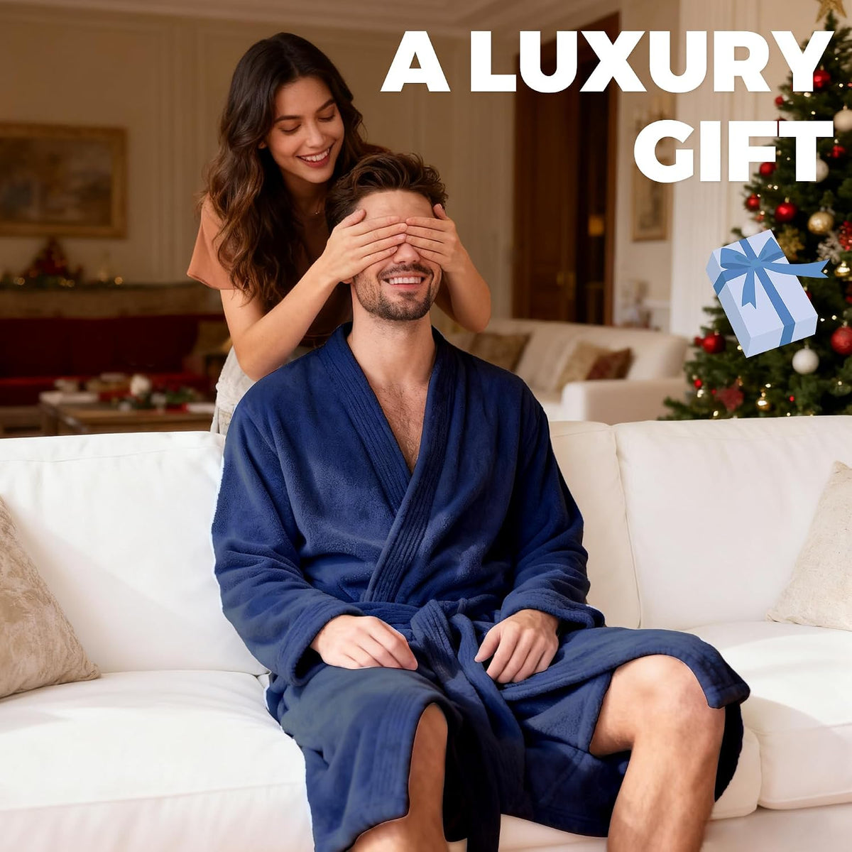 PJGGZ Towel Robe for Men - Ultra-Absorbent Soft Quick Dry Towel Bathrobe Kimono for Shower, Spa & Hotel