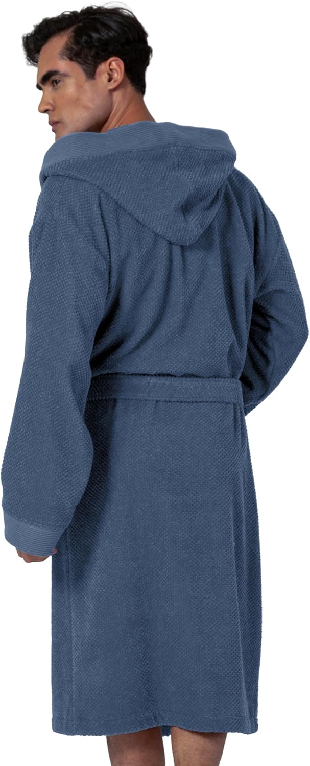 SEYANTE Luxury Bathrobe Men - GOTS Certified Organic Turkish Cotton Terry Cloth Hooded Robe