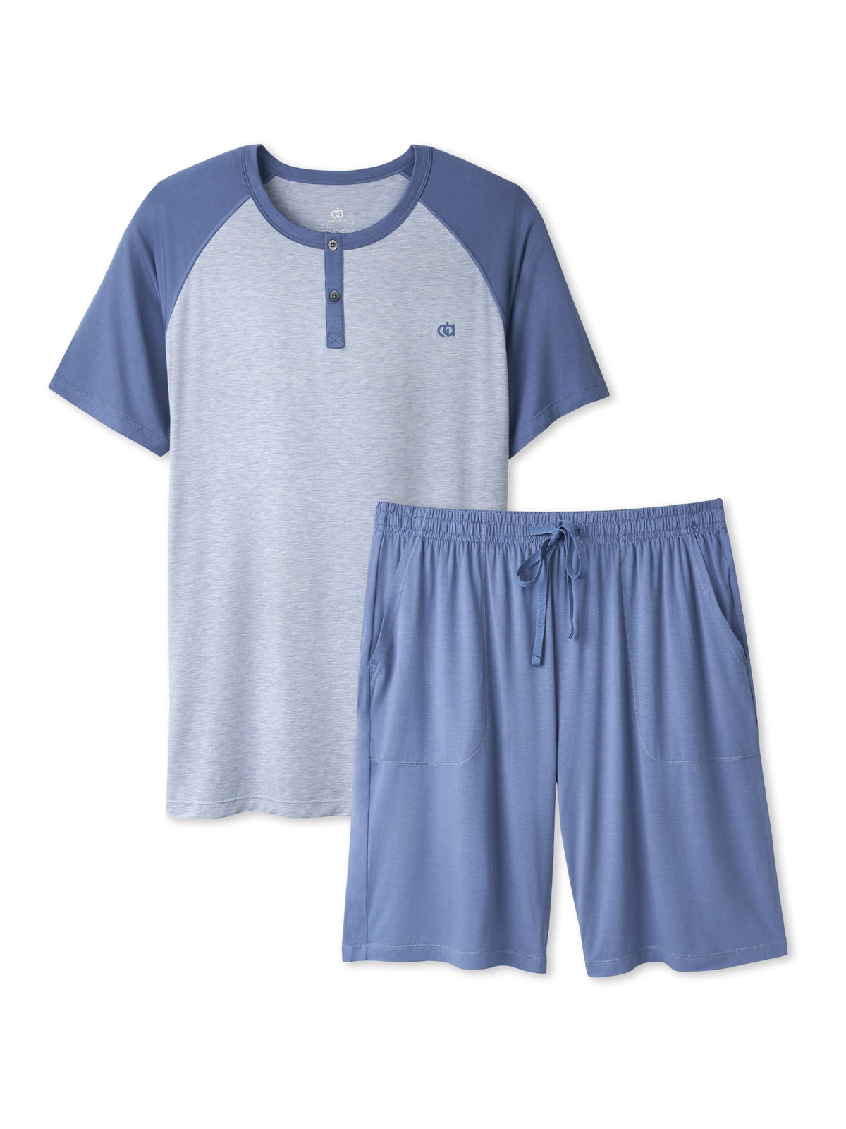 DAVID ARCHY Men's Bamboo Rayon Cooling Pajama Set, T-Shirt and Shorts