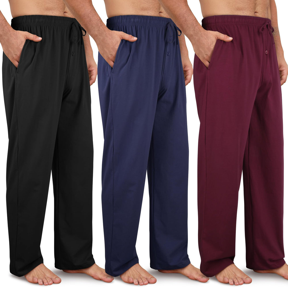 Men's Cotton Pajama Pants Soft Pjs Bottoms Lounge Sleepwear