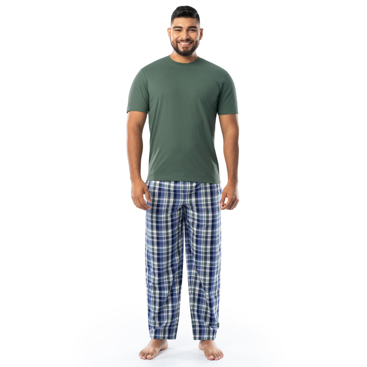 IZOD Men's Short Sleeve Jersey Top and Printed Pants Pajama Sleep Set