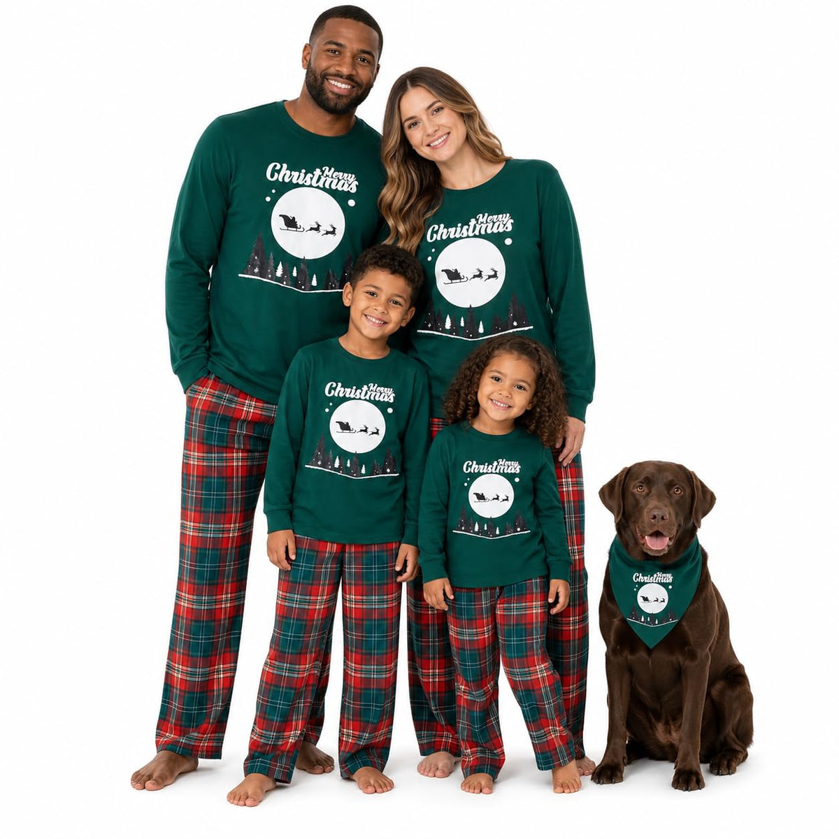 IFFEI Family Christmas Pajamas Matching Sets with Festive Tops and Pockets