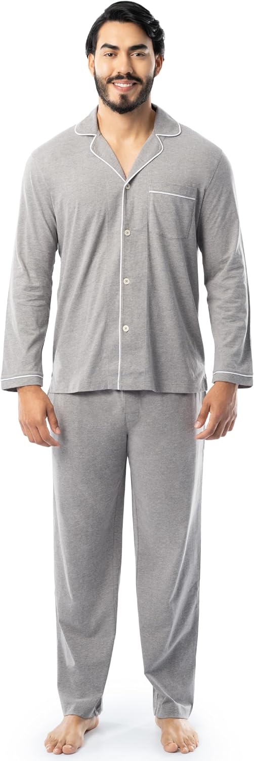 Fruit of the Loom Men's Jersey Knit Pajama Sleep Set