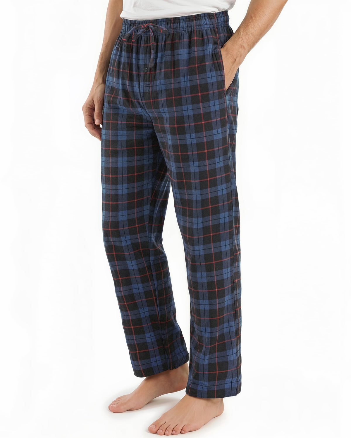 100% Soft Cotton Men Flannel Pajama Pants with Pockets