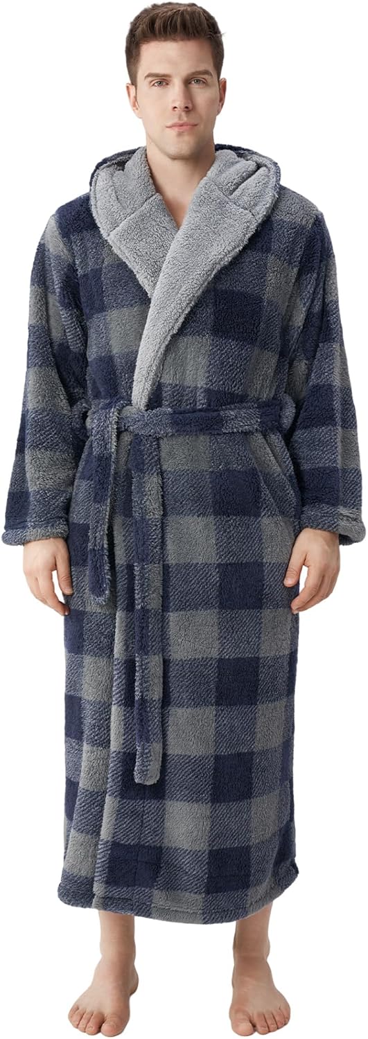 DAVID ARCHY Men's Robe Full Length Long Bathrobe