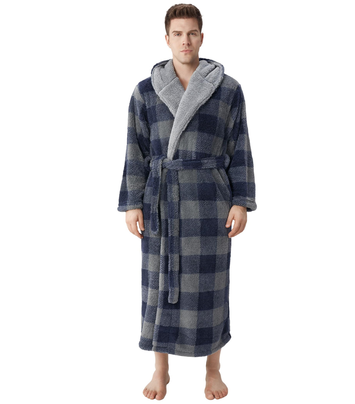 DAVID ARCHY Men's Robe Full Length Long Bathrobe