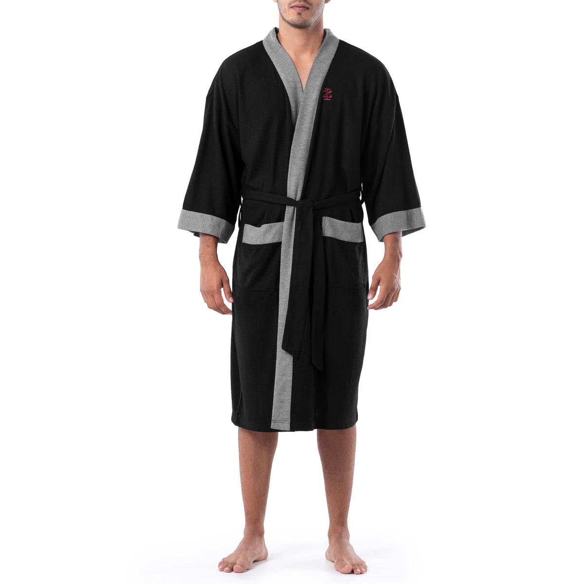 IZOD Men's Waffle Knit Kimono Robe