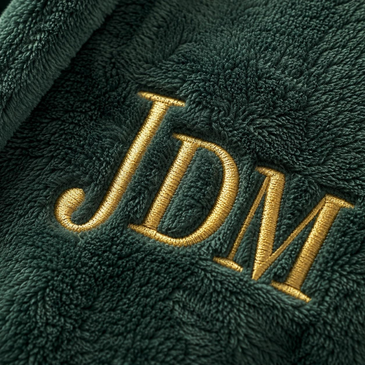 Lotus Linen Personalized Men's Plush Robe - Luxury Hooded Fleece Bathrobe with Custom Embroidery