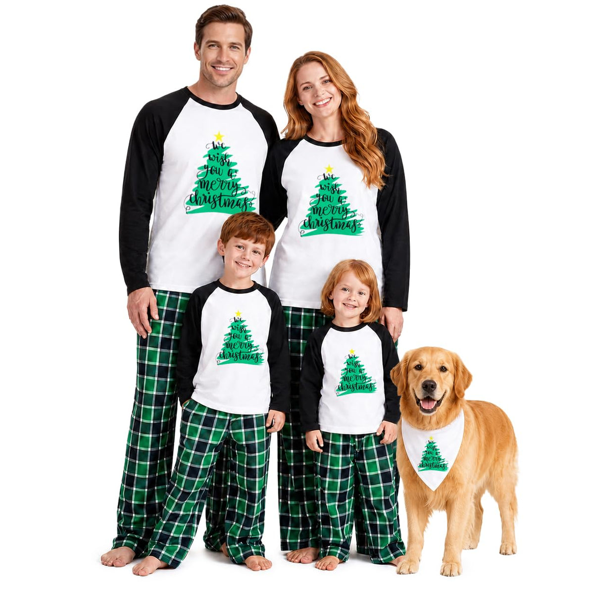 IFFEI Family Christmas Pajamas Matching Sets with Festive Tops and Pockets