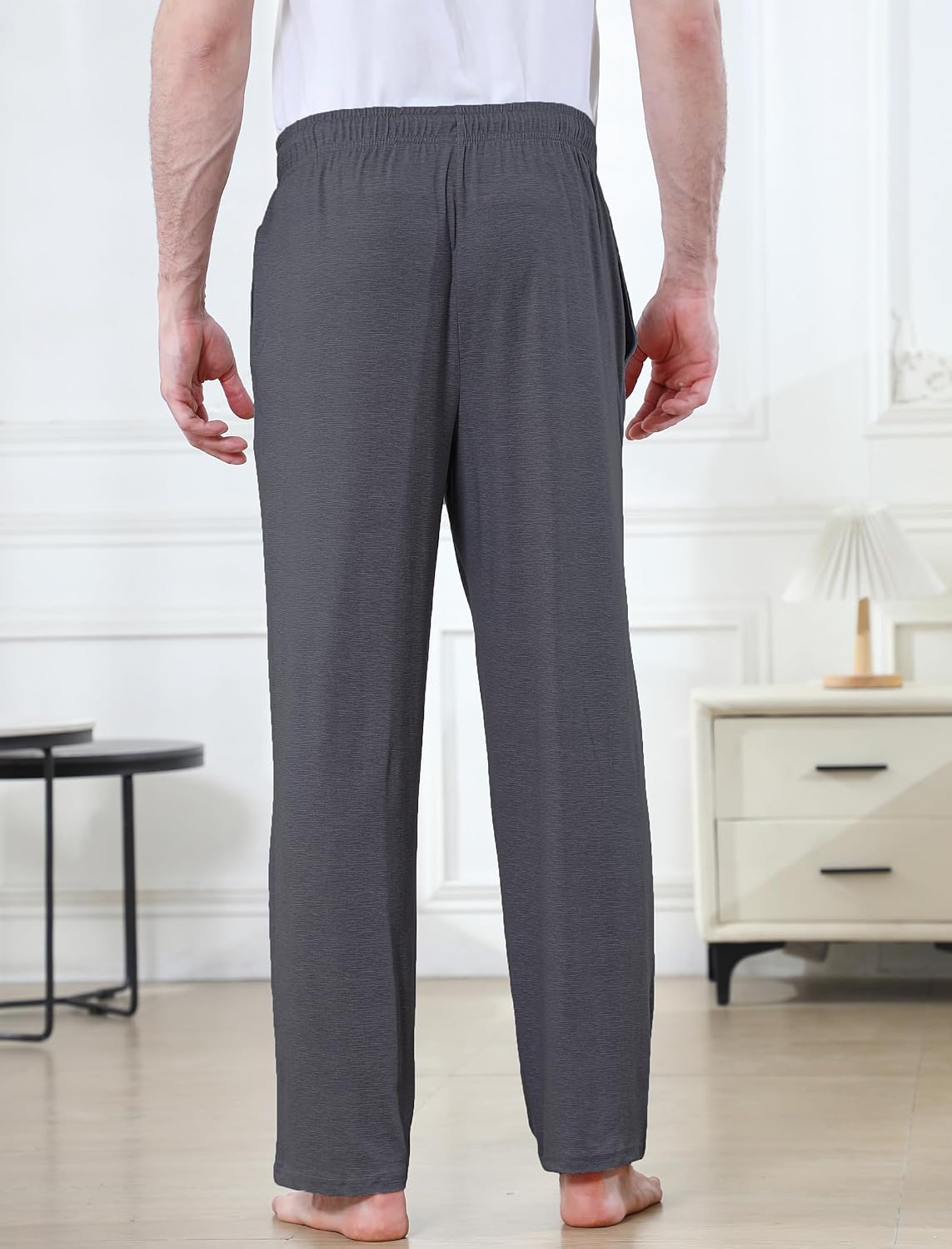 DITOK Men's Lightweight Pajama Pants Soft Lounge Sleep Joggers Adjustable Drawstring & Pockets All-Season Sleepwear