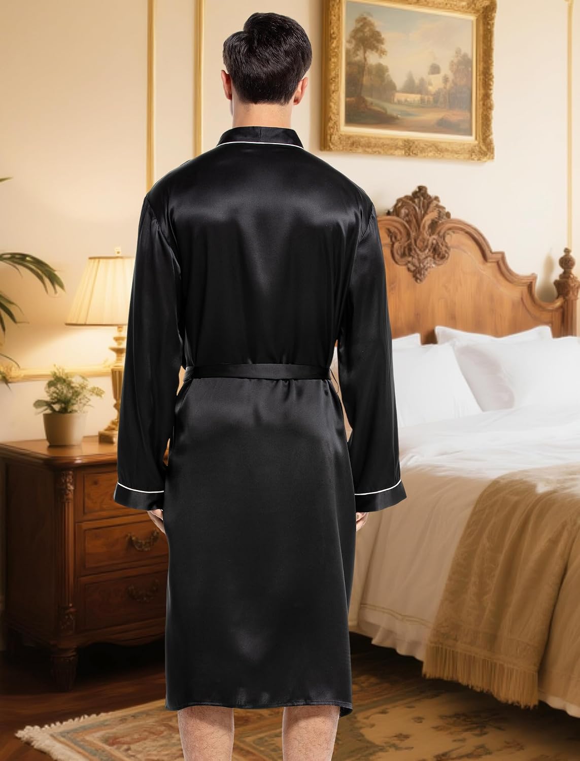COLD POSH 19MM Mulberry Silk Robe Men Lightweight Kimono