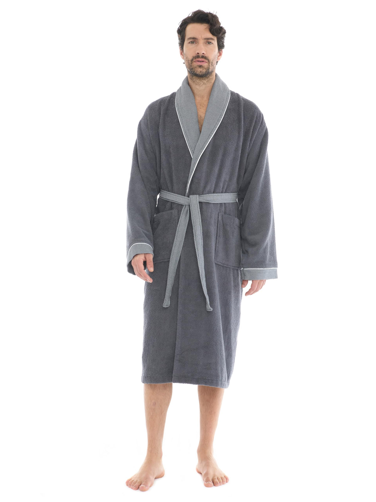 Luxurious Men's Robe, 100% Turkish Cotton, Bathrobe Men, Long Spa Robe