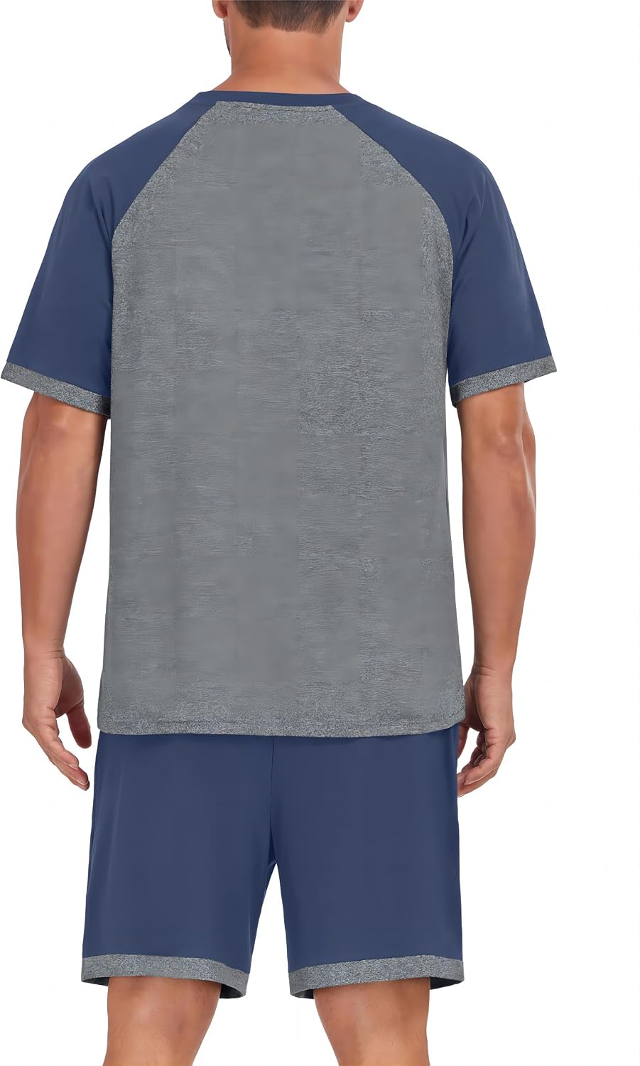 Mens Pajamas Set Shirt and Shorts Lightweight Summer Sleepwear