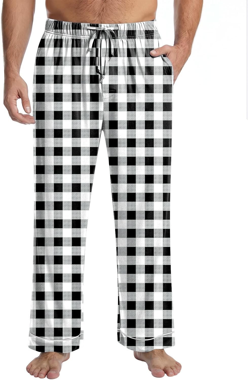 Mens Pajama Pants Soft Lounge Pjs Sleep Bottoms with Pockets M-3XL