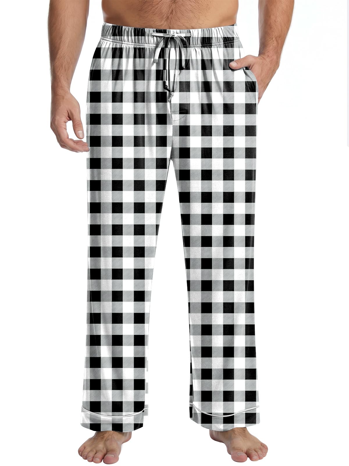 Mens Pajama Pants Soft Lounge Pjs Sleep Bottoms with Pockets M-3XL