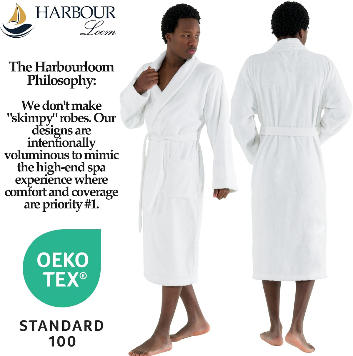 Men's Turkish Cotton Terry Bathrobe, Shawl Collar