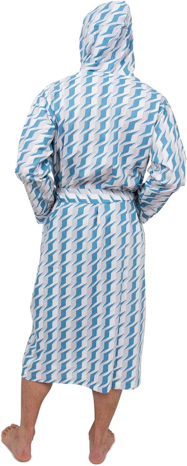 AMERICAN HEAVEN Mens Lightweight Sleep/Lounge Long Bath Robe with Hood -Premium Cotton Blend