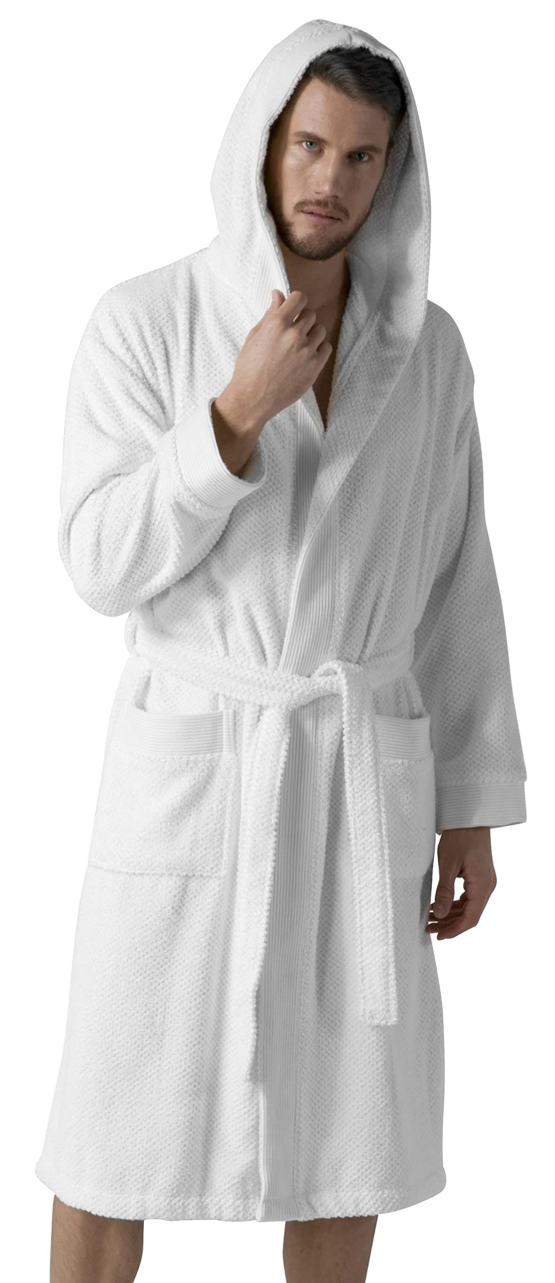 SEYANTE Luxury Bathrobe Men - GOTS Certified Organic Turkish Cotton Terry Cloth Hooded Robe